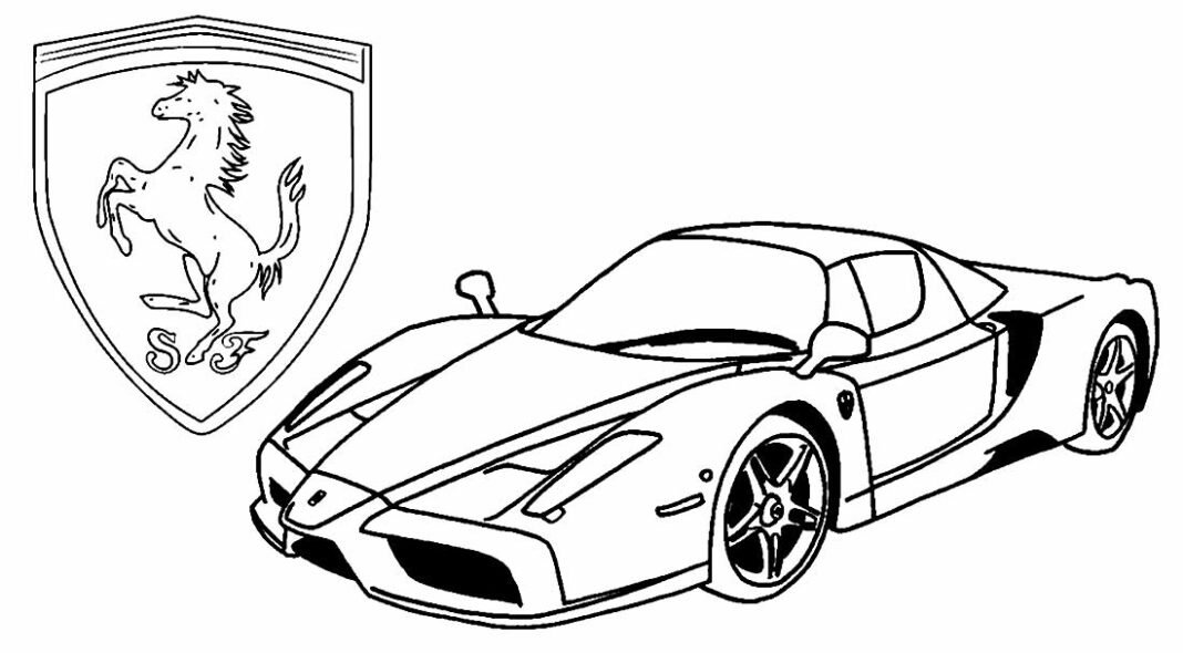 Desenhos de Ferrari para Colorir e Imprimir - Aprender a Desenhar