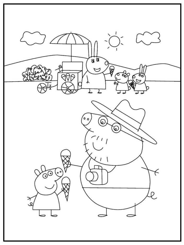 desenho de peppa pig para pintar e colorir facil 8
