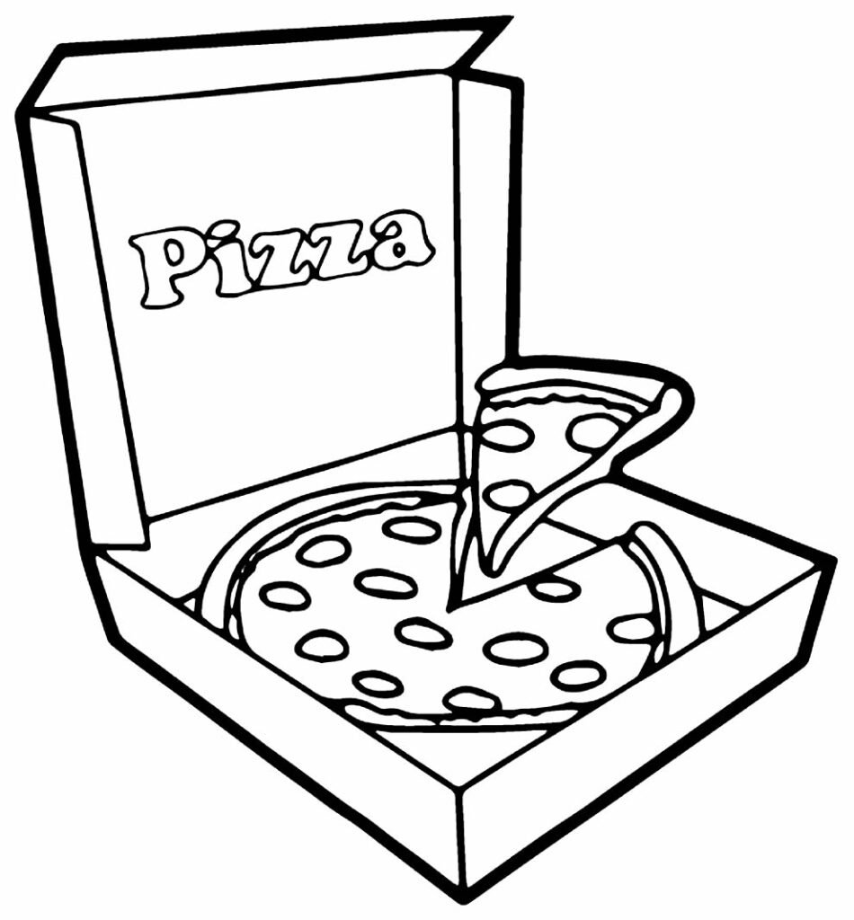 desenho de pizza para pintar e colorir 2