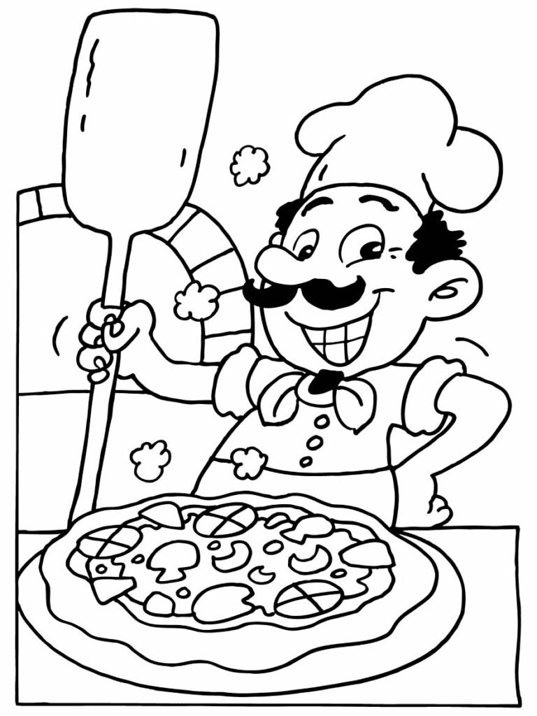 desenho de pizza para pintar e colorir 3