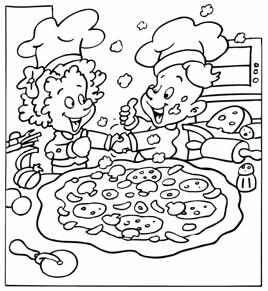 desenho de pizza para pintar e colorir 4