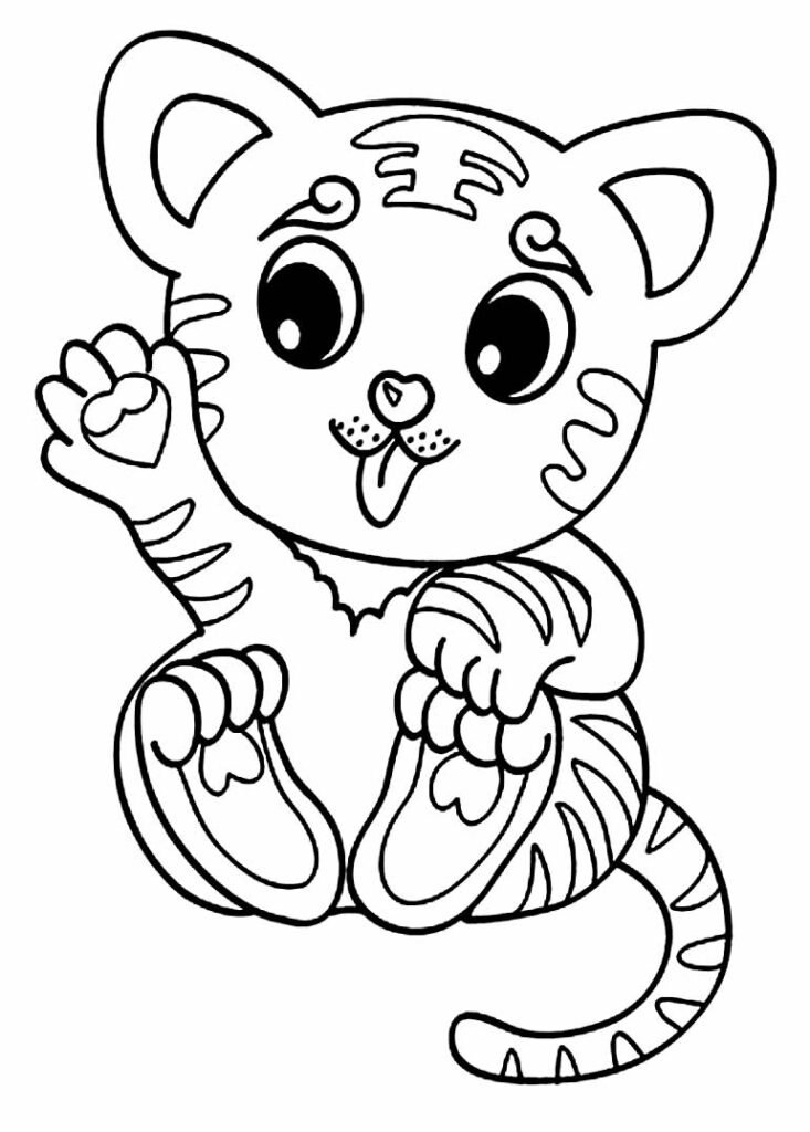 desenho de tigre para pintar e colorir 18