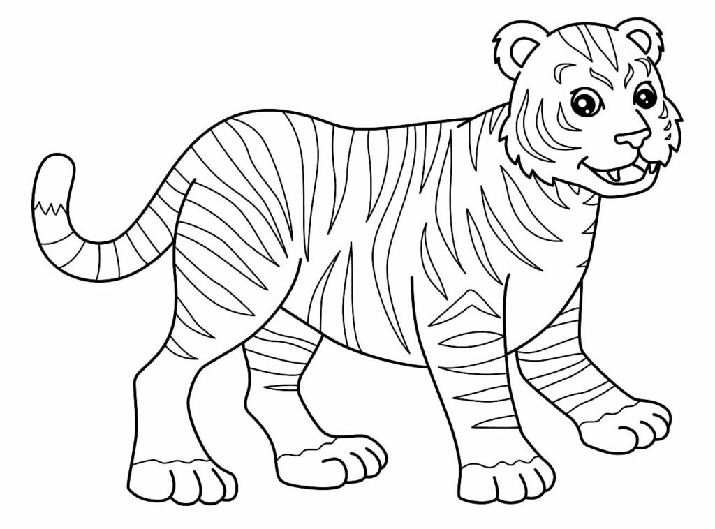 desenho de tigre para pintar e colorir 29