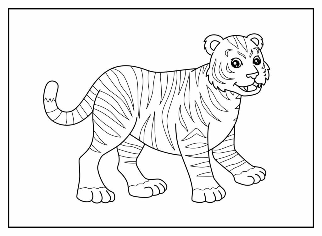 desenho de tigre para pintar e colorir 31
