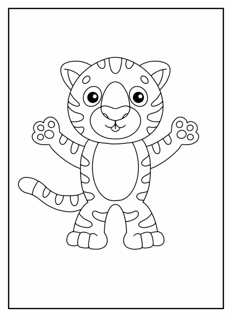 desenho de tigre para pintar e colorir 36
