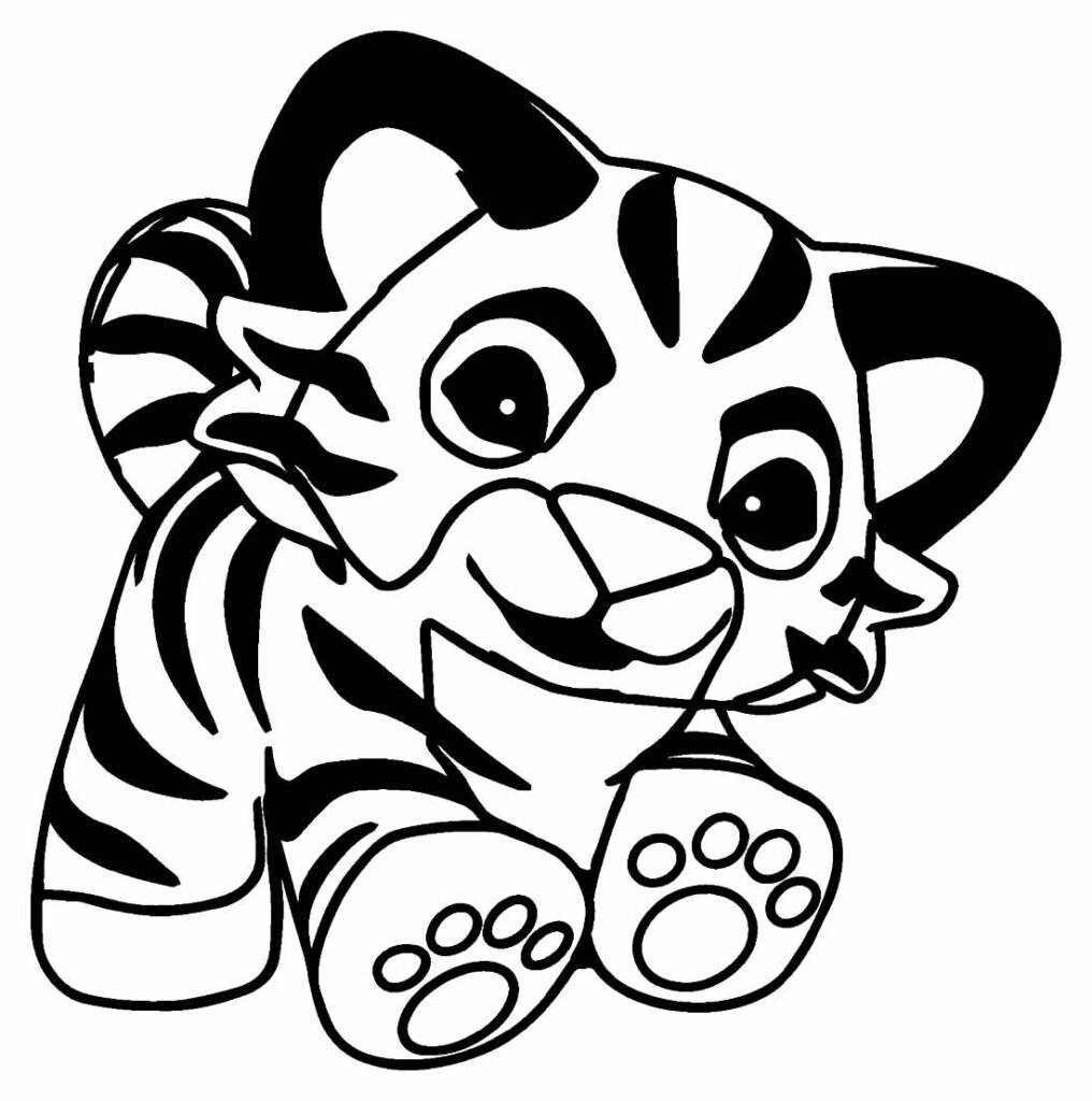 desenho de tigre para pintar e colorir 7