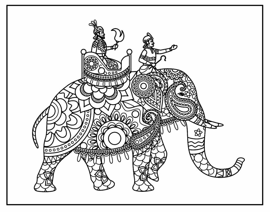 desenho elefante para pintar e colorir 10
