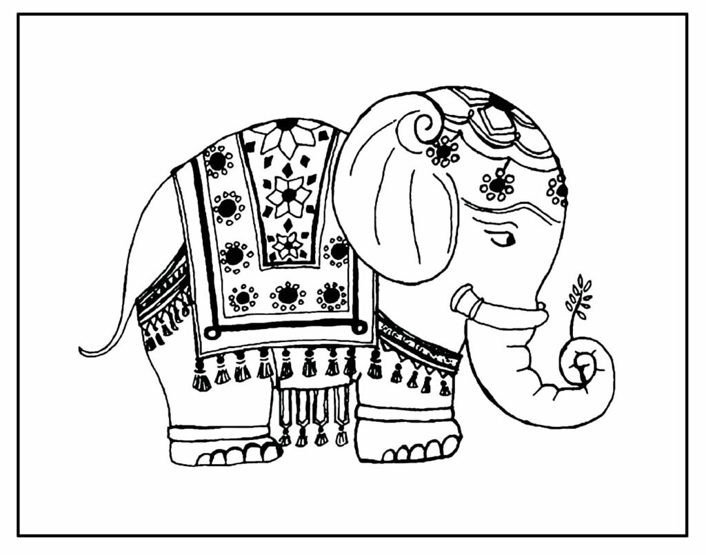 desenho elefante para pintar e colorir 20