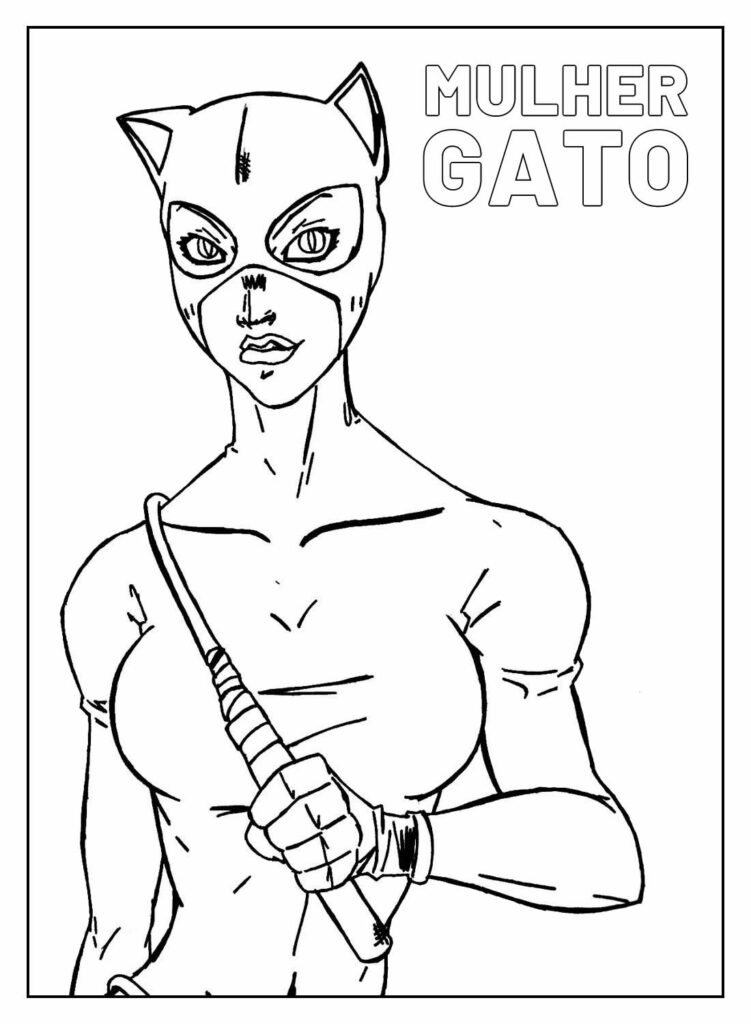 desenhos da mulher gato para colorir 19