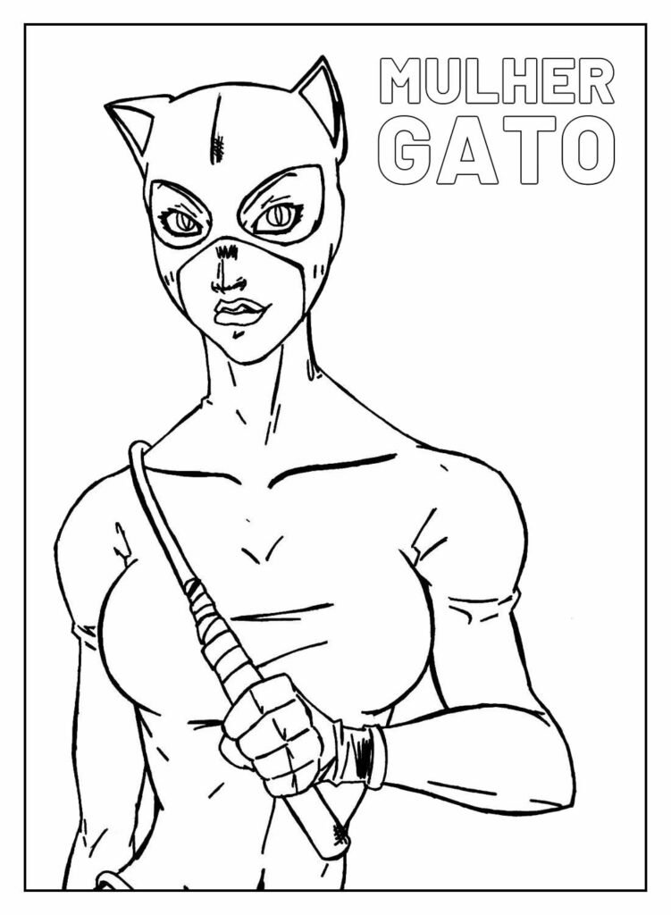 desenhos da mulher gato para colorir 19