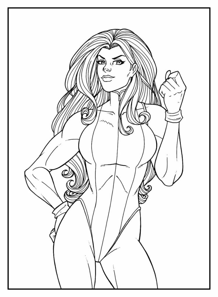 desenhos da mulher hulk para colorir 1