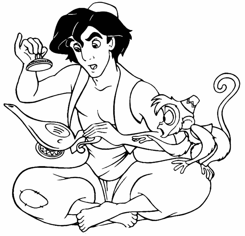 desenhos de aladin para colorir 1