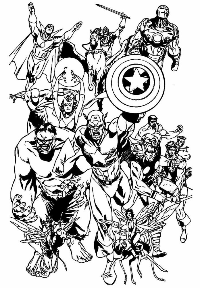 Desenhos dos Vingadores para Colorir e Imprimir - Aprender a Desenhar
