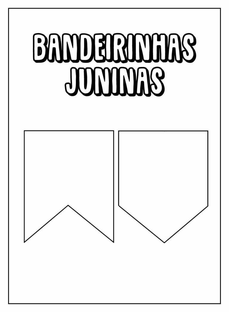 Desenhos de Bandeirinhas Juninas para Colorir e Imprimir - Aprender a ...