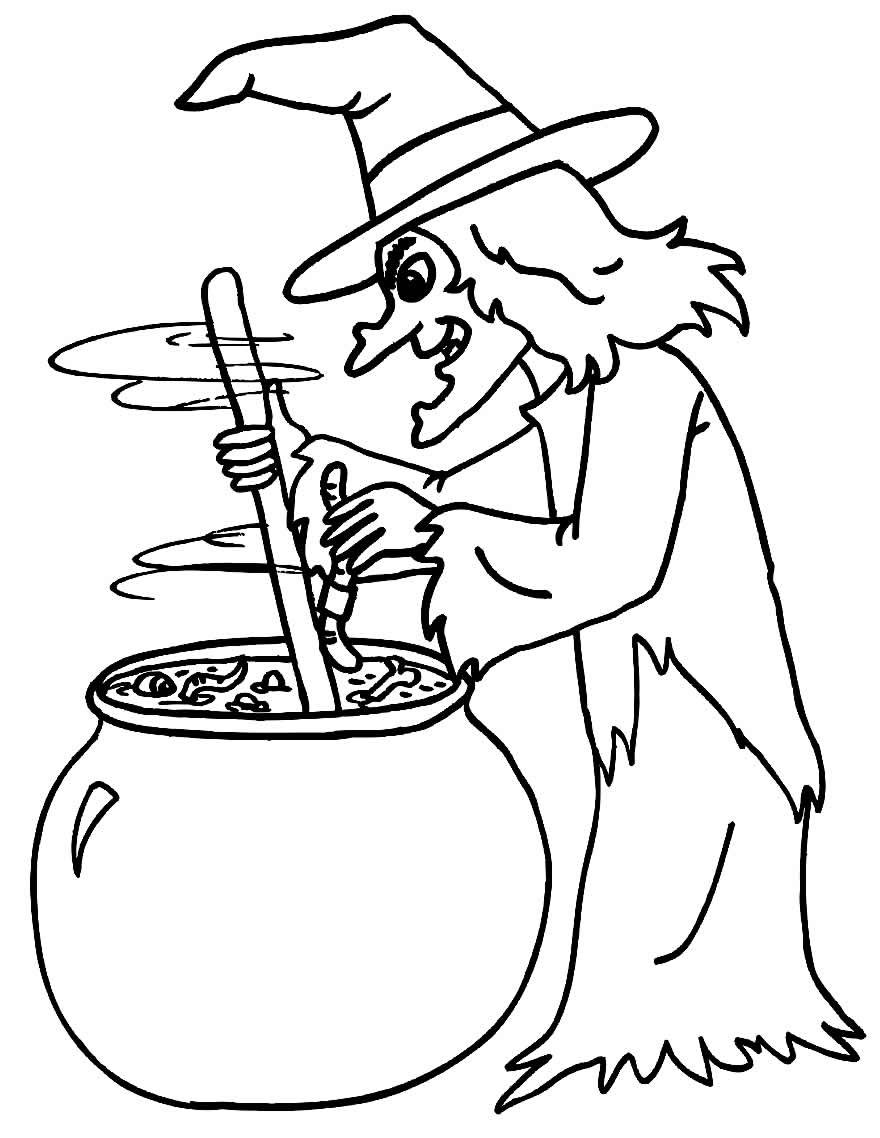 Desenhos de Bruxas para Colorir e Imprimir - Aprender a Desenhar