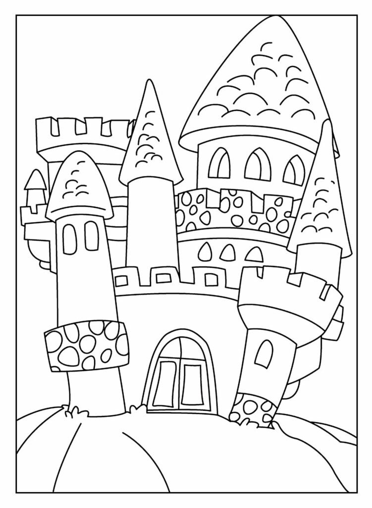 desenhos de castelo para pintar e colorir 26