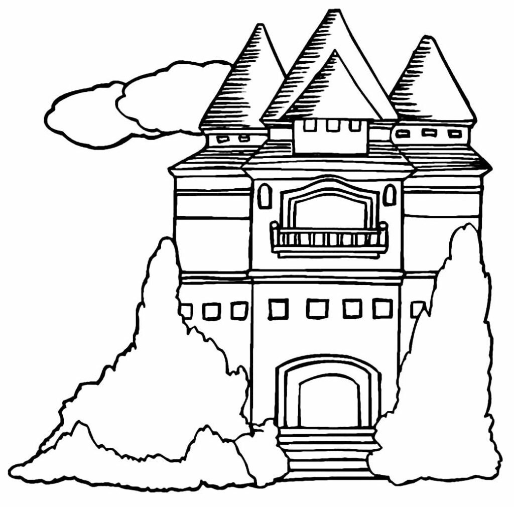 desenhos de castelo para pintar e colorir 30