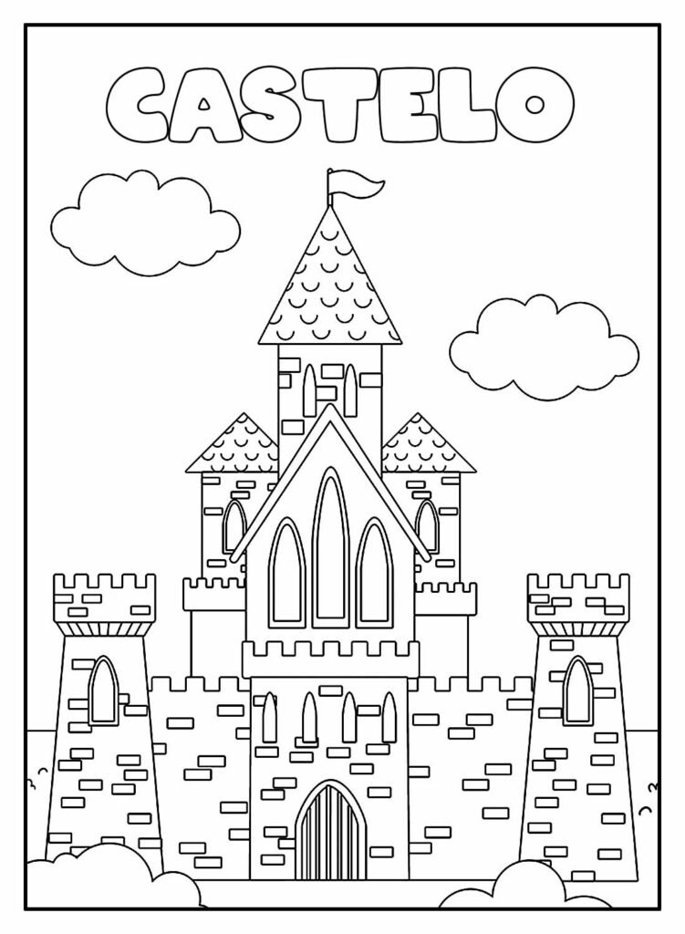 desenhos de castelo para pintar e colorir 32