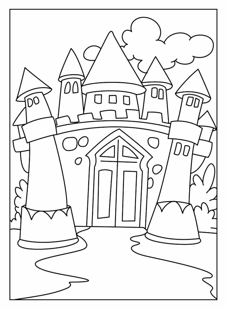 desenhos de castelo para pintar e colorir 5