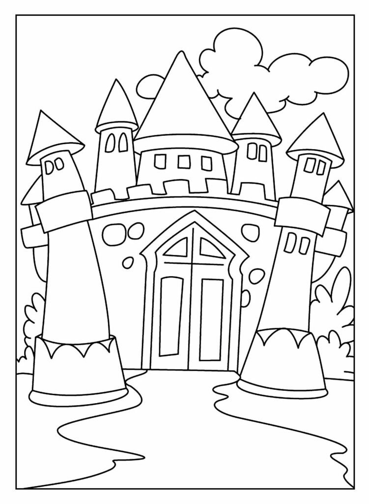 desenhos de castelo para pintar e colorir 5