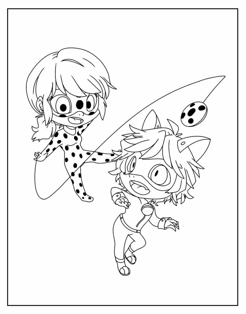 desenhos de catnoir e ladybug para pintar e colorir em casa 3