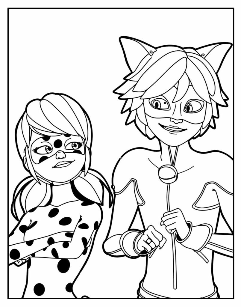 desenhos de catnoir e ladybug para pintar e colorir em casa 5