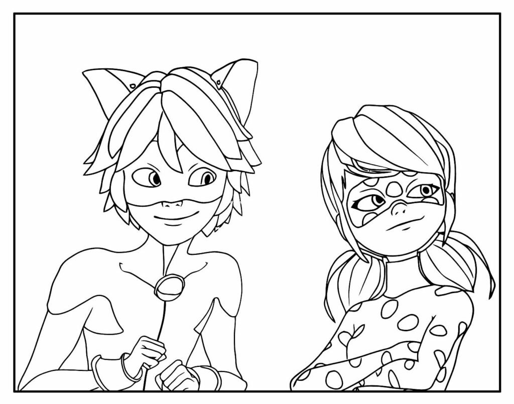 desenhos de catnoir e ladybug para pintar e colorir em casa 8