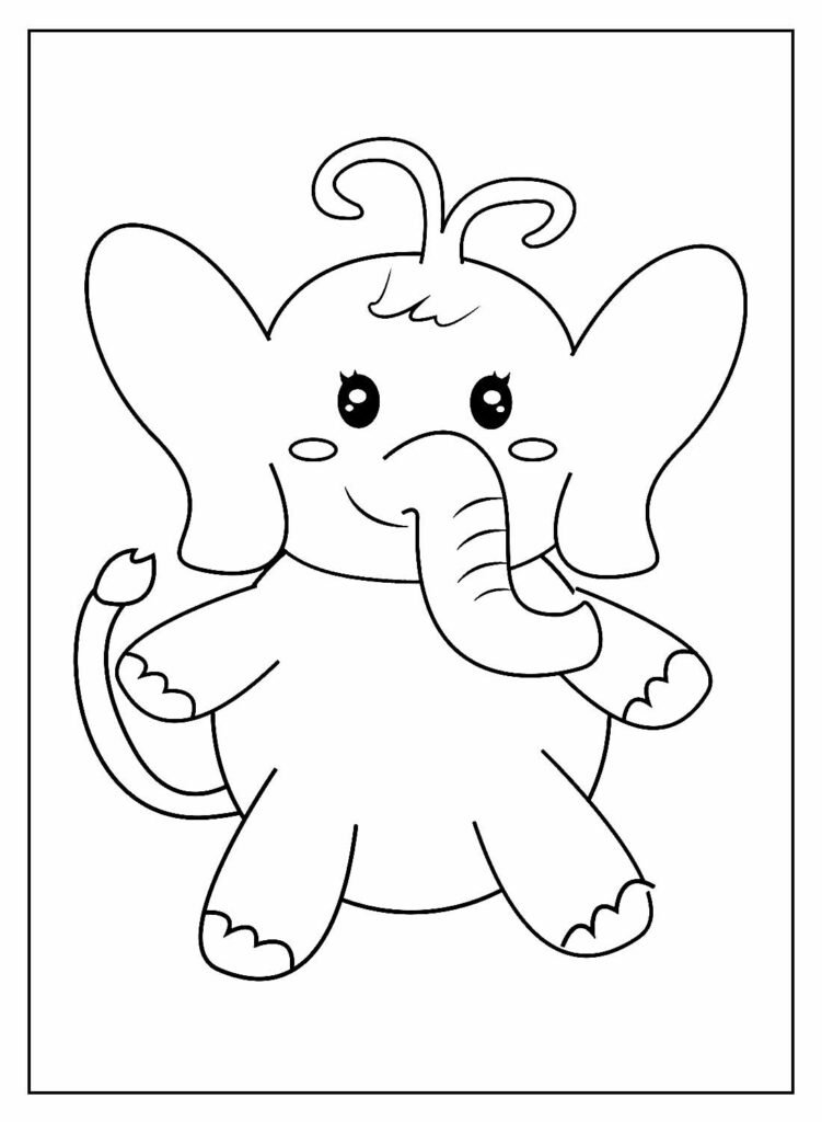 desenhos de elefante para colorir 14