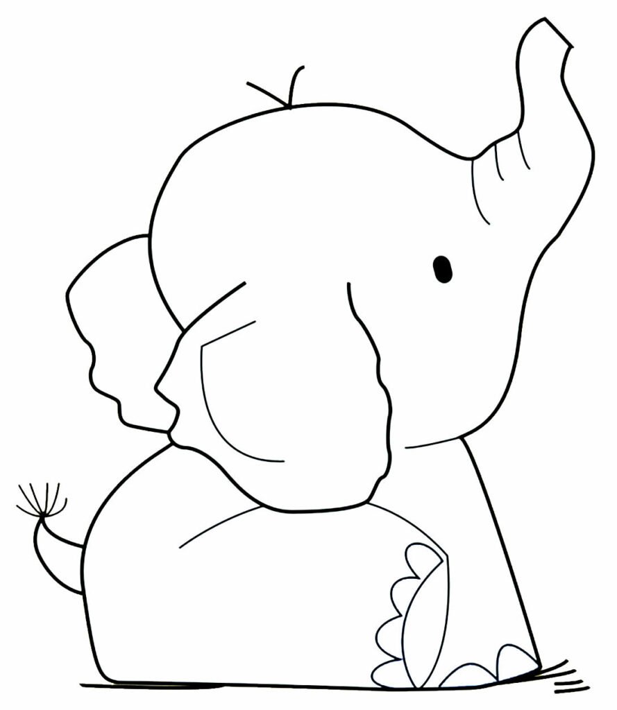 desenhos de elefante para pintar e colorir simples 3