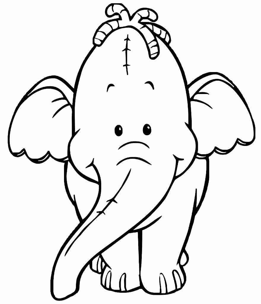 desenhos de elefante para pintar e colorir simples 7