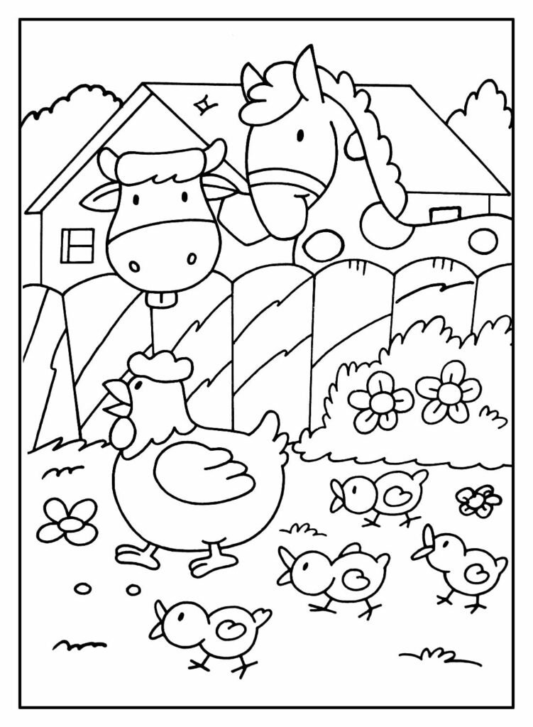 desenhos de fazenda para colorir 8