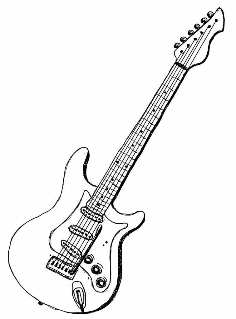 desenhos de guitarra para colorir 1