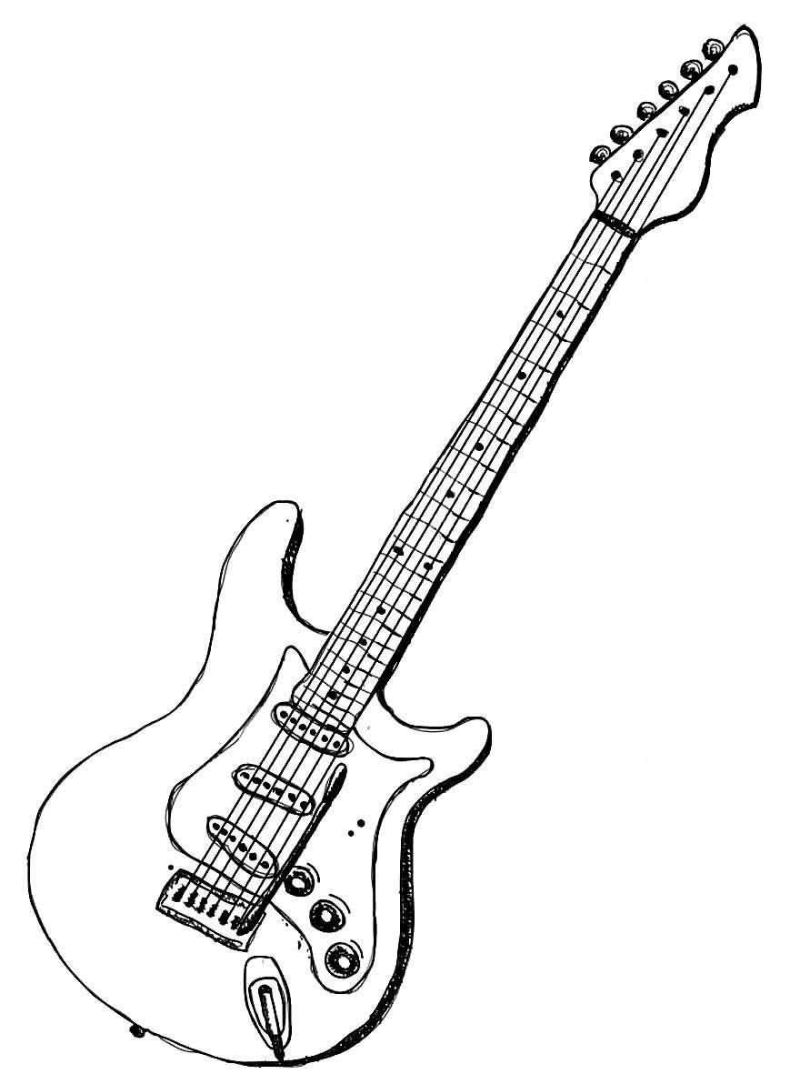 Desenhos de Guitarra para Colorir e Imprimir - Aprender a Desenhar