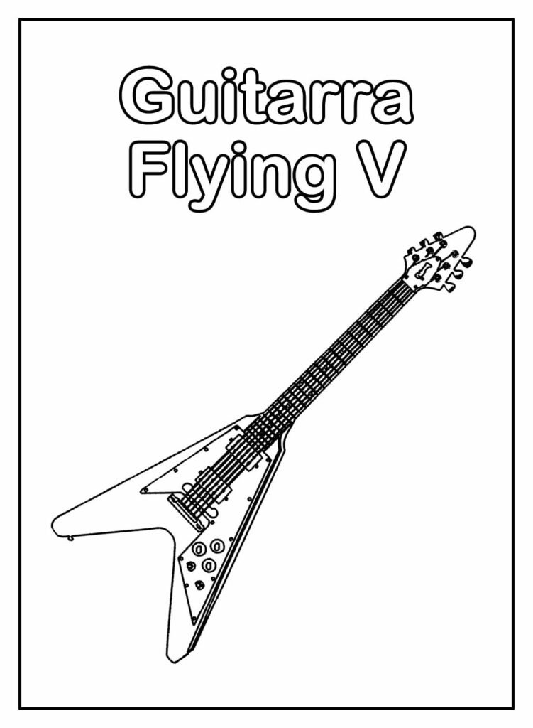 desenhos de guitarra para colorir 12