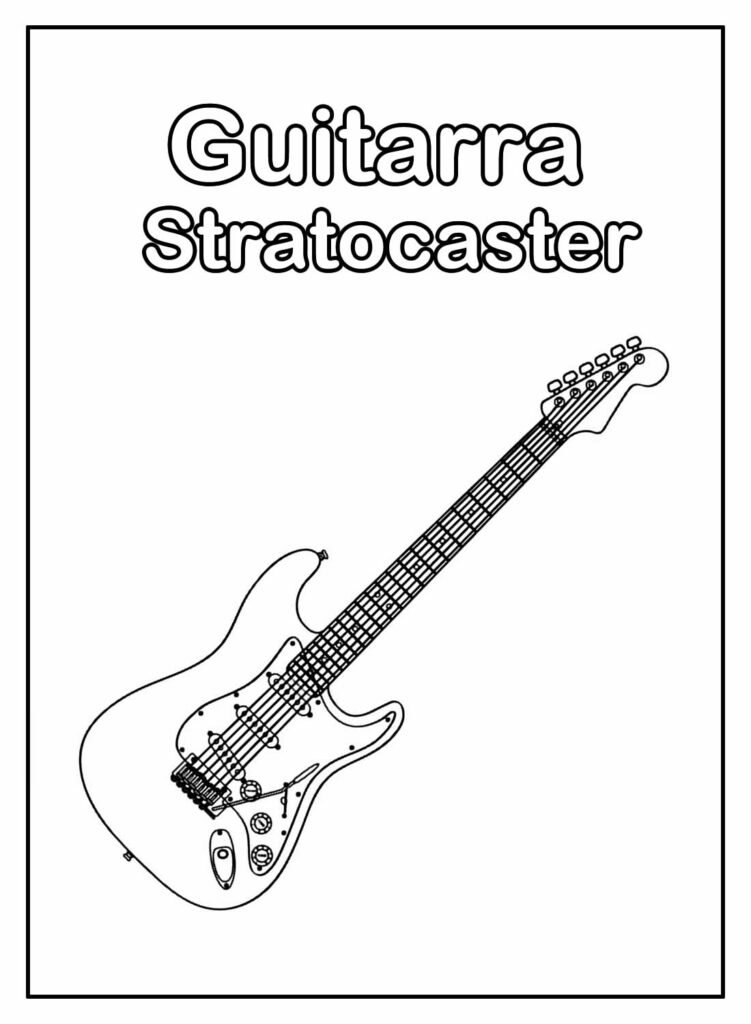 desenhos de guitarra para colorir 13