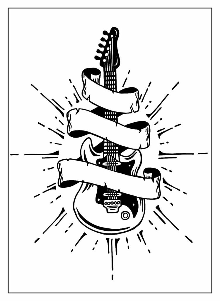 desenhos de guitarra para colorir 17