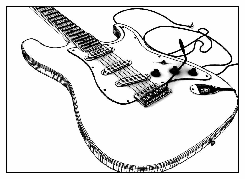 desenhos de guitarra para colorir 18