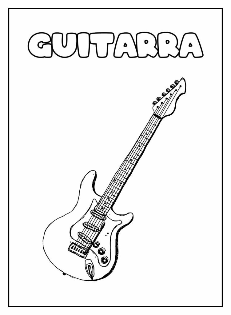 desenhos de guitarra para colorir 2