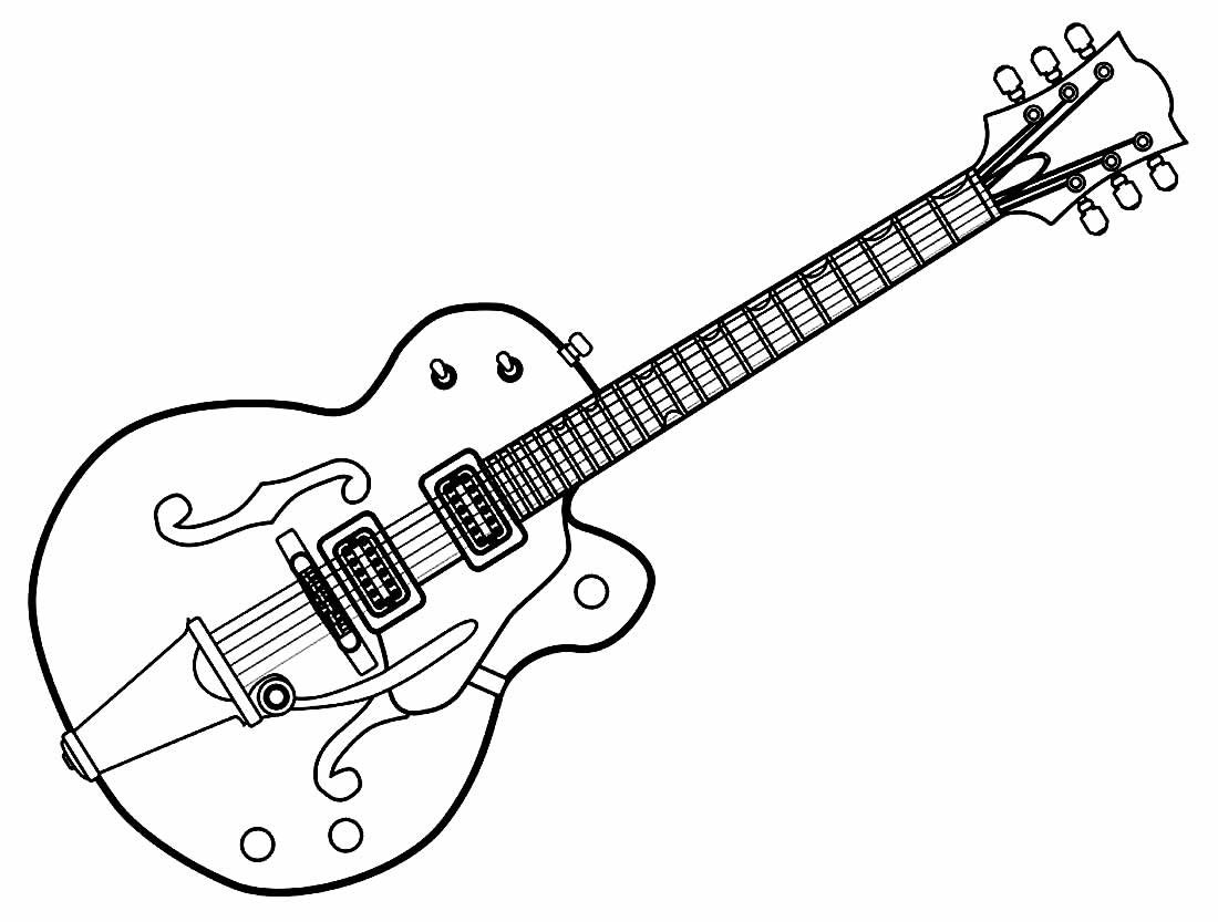 Desenhos de Guitarra para Colorir e Imprimir - Aprender a Desenhar
