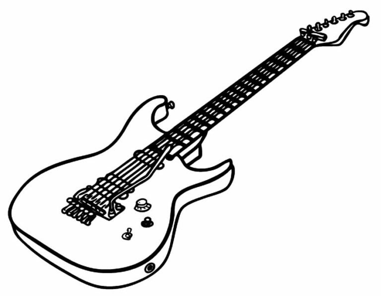 Desenhos de Guitarra para Colorir e Imprimir - Aprender a Desenhar