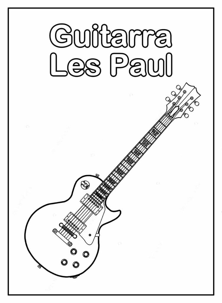 desenhos de guitarra para colorir 37