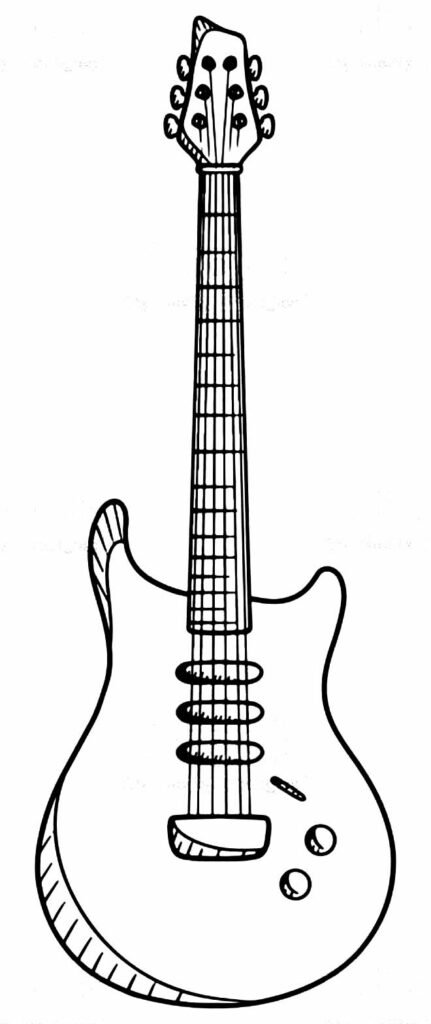 desenhos de guitarra para colorir 38