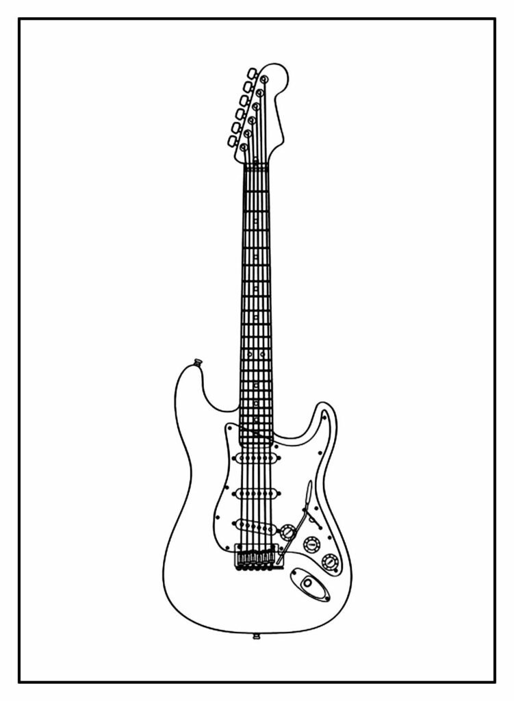 desenhos de guitarra para colorir 4
