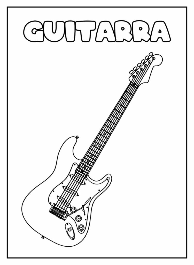 desenhos de guitarra para colorir 6
