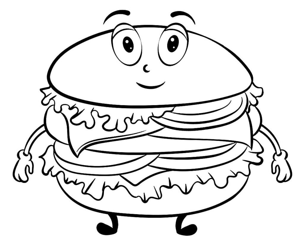 desenhos de hamburguer para colorir 10