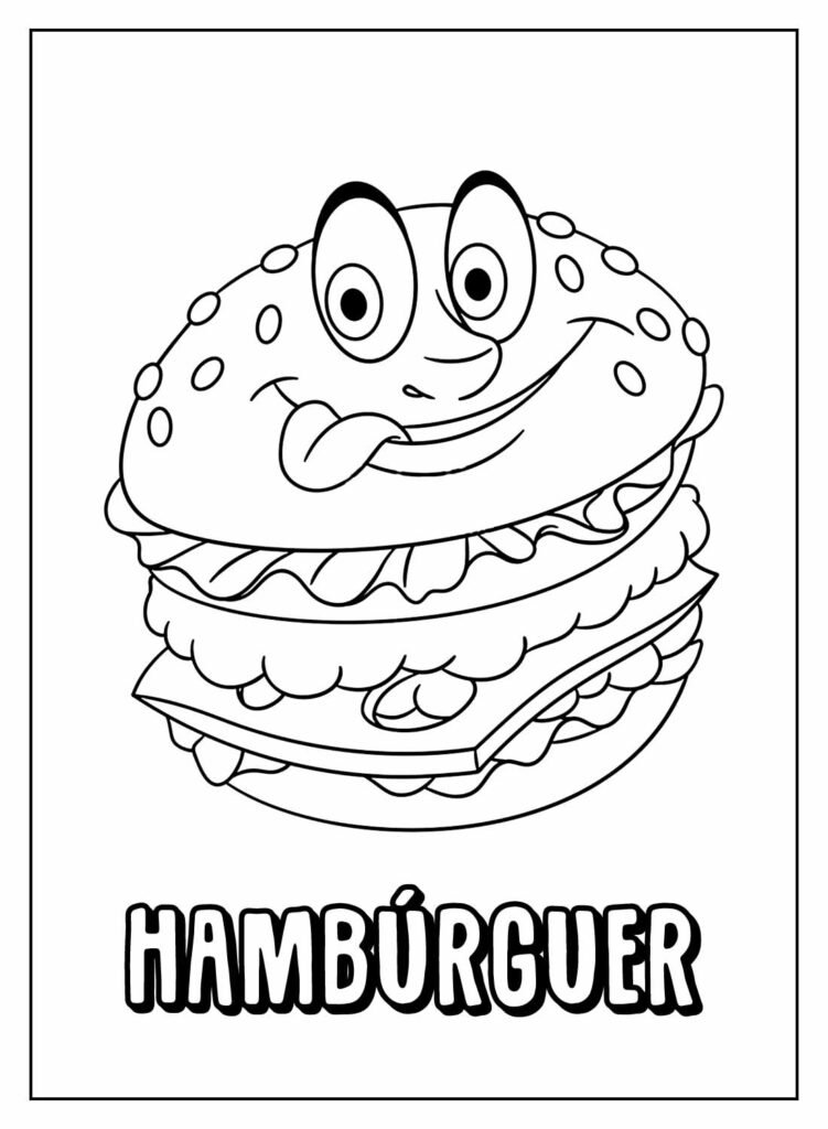 desenhos de hamburguer para colorir 16