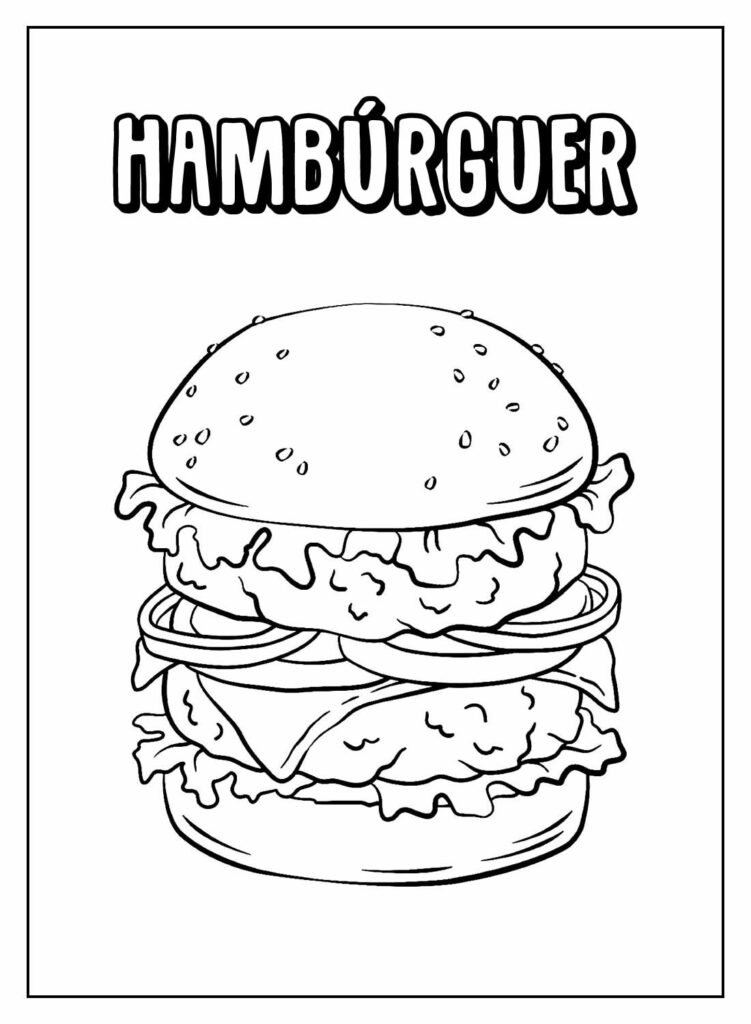 desenhos de hamburguer para colorir 17