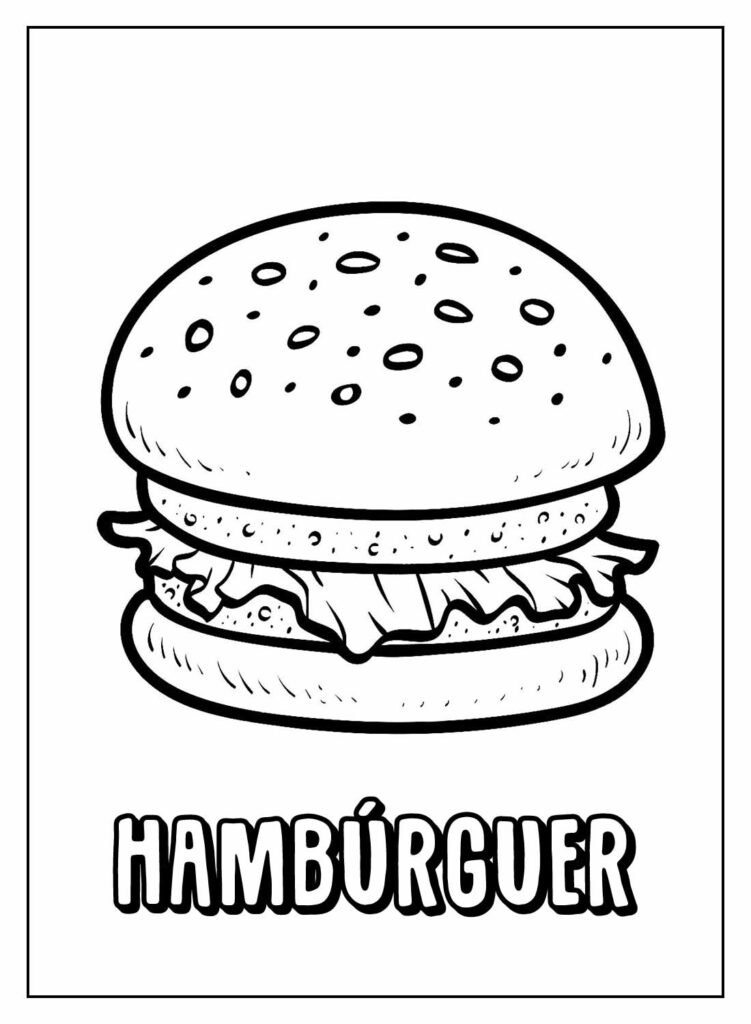 desenhos de hamburguer para colorir 19