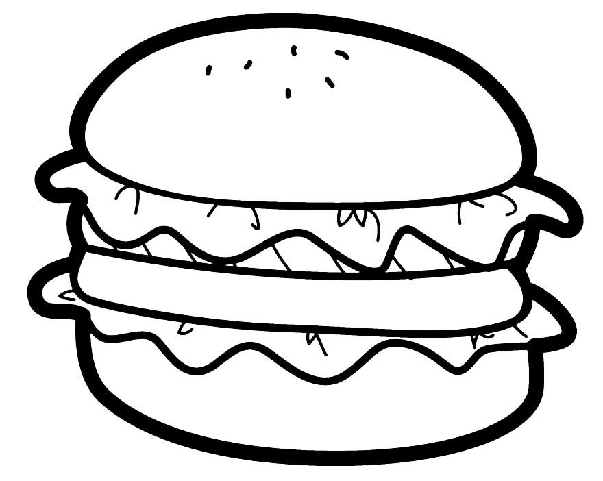 desenhos de hamburguer para colorir 2