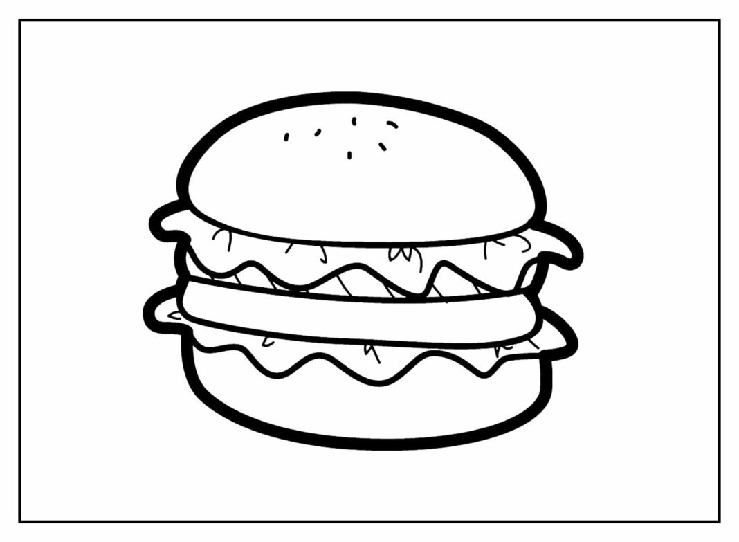 Desenhos de Hambúrguer para Colorir e Imprimir - Aprender a Desenhar